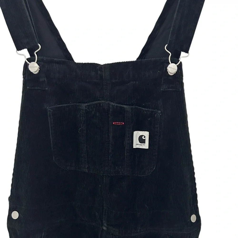 Carhartt WIP Bib Overalls Black Corduroy Size Medium - Picture 9 of 12